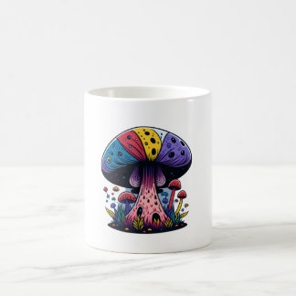 Caneca De Café Mushroom Mania Colorida Pintura vívida
