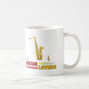 Caneca De Café Música Amante Arte de Palavras Saxofônica