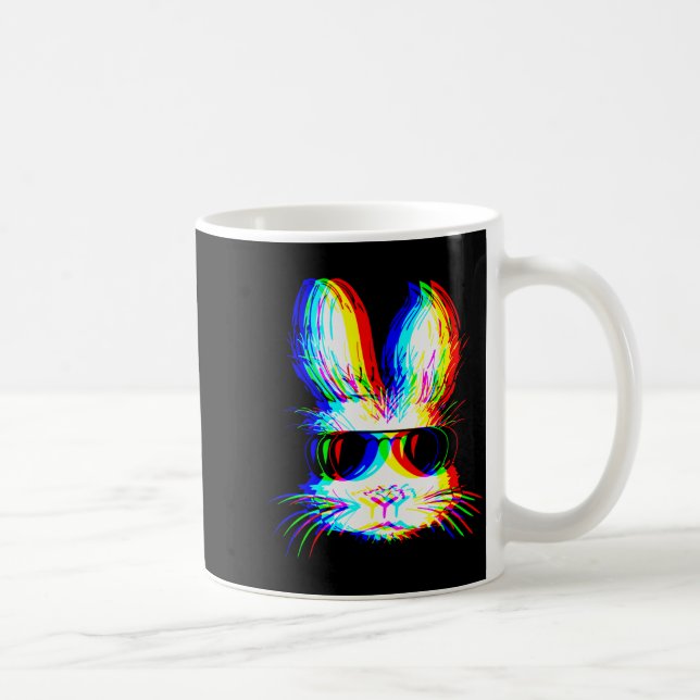 Caneca De Café Música Bunny Trippy Varwave Páscoa Techno Rave Edm (Direita)