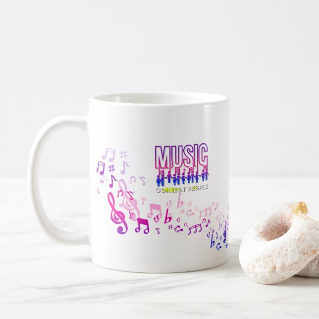Caneca De Café Música Conecta Pessoas | Clássica #11 (Com Donut)
