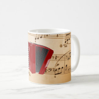 Caneca De Café Música de acordeão, design popular,