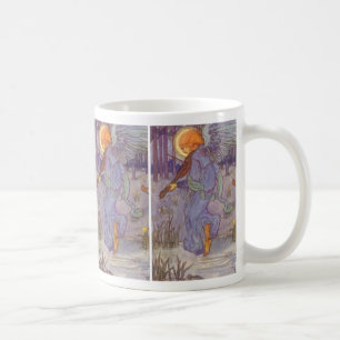 Caneca De Café Música de Anjo Tocando um Violino, Música Antiga