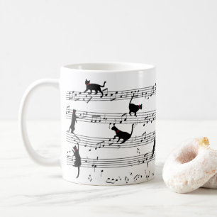 Caneca De Café Música de Cat Playing Note, Música de Cat, Present