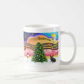 Caneca De Café Música de Natal 2 - Bulldog Francês (preto 10)