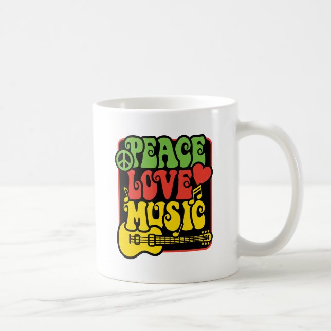 Caneca De Café Música do amor da paz de Rasta (Direita)