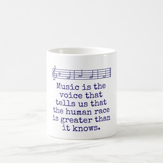 Caneca De Café Música É A Voz Que Conta - Citação Musical (Centro)