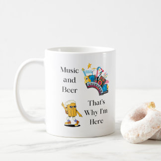 Caneca De Café Música e Cerveja, é por isso que estou aqui numa
