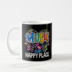 Caneca De Café Música é meu lugar feliz, música inspiradora