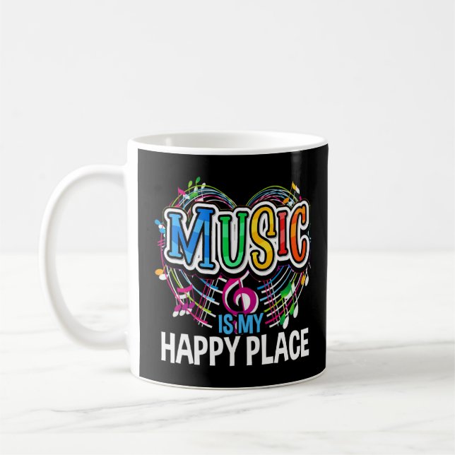 Caneca De Café Música é meu lugar feliz, música inspiradora (Esquerda)