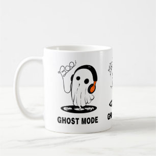 Caneca De Café Música em Modo Fantasma Fones de Ouvido Cute Assus