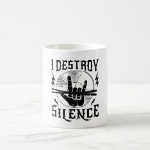 Caneca de Café Música Eu Destruo Silêncio