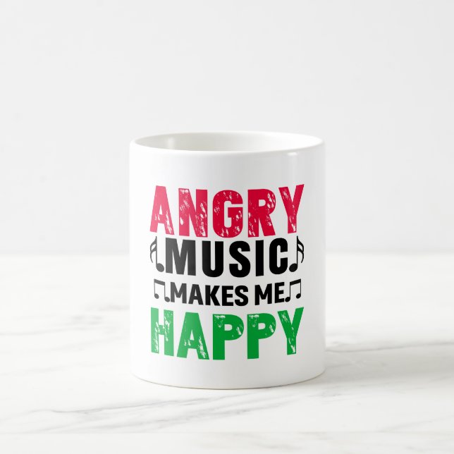 Caneca de Café 'Música Irritada Me Faz Feliz' (Centro)