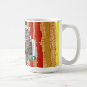 Caneca De Café Música retrorativa, blocos de torre e caixa de in