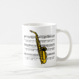 Caneca De Café Música saxofone 13 B