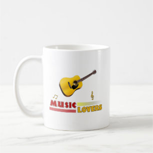 Caneca De Café Música Sobe Violão Acústico Palavra Arte Café Mug