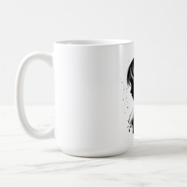 Caneca De Café Música Sonho Silhuetada (Esquerda)