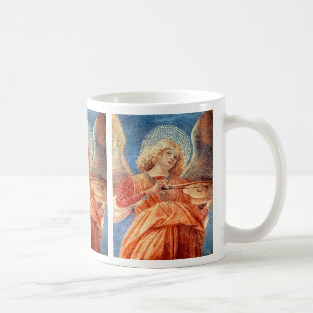 Caneca De Café Musical angel playing the violin fresco (Direita)