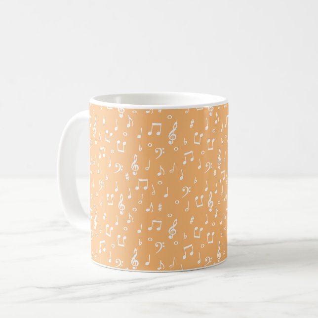 Caneca De Café Musical branco (Frente Esquerda)