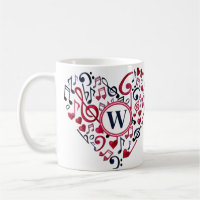 Musical Heart Notes Clefs Music Love Monographic