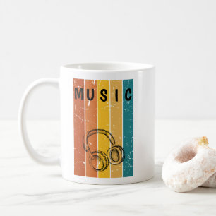 Caneca de Café Musical Retro Fofo e Limpo