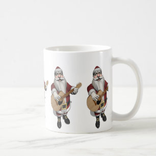 Caneca De Café Musical Santa Claus Tocando Canções De Natal
