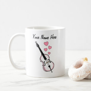 Caneca De Café Músico de Assassinato Personalizado de Duplo Bass