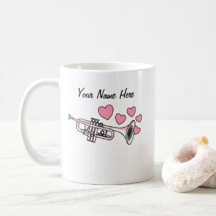 Caneca De Café Músico de Trumpet Custom Weding Mug Brass