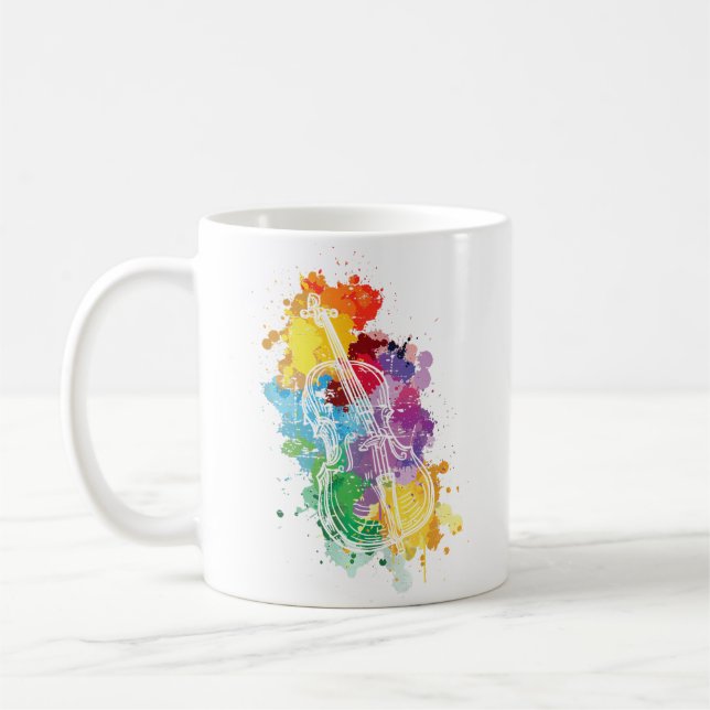 Caneca De Café Músico Violoncelista Orquestra Violoncelo (Esquerda)