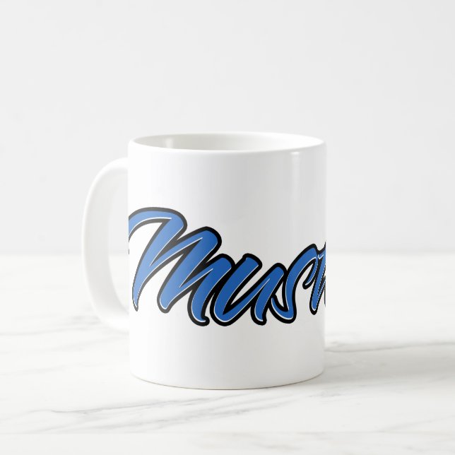 Caneca De Café Mustafa Vorname Name blue Tasse Kaffeetasse (Frente Esquerda)