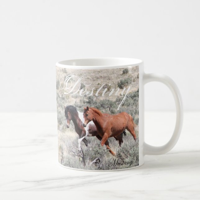 Caneca De Café Mustang selvagem Mug~ "destino " (Direita)