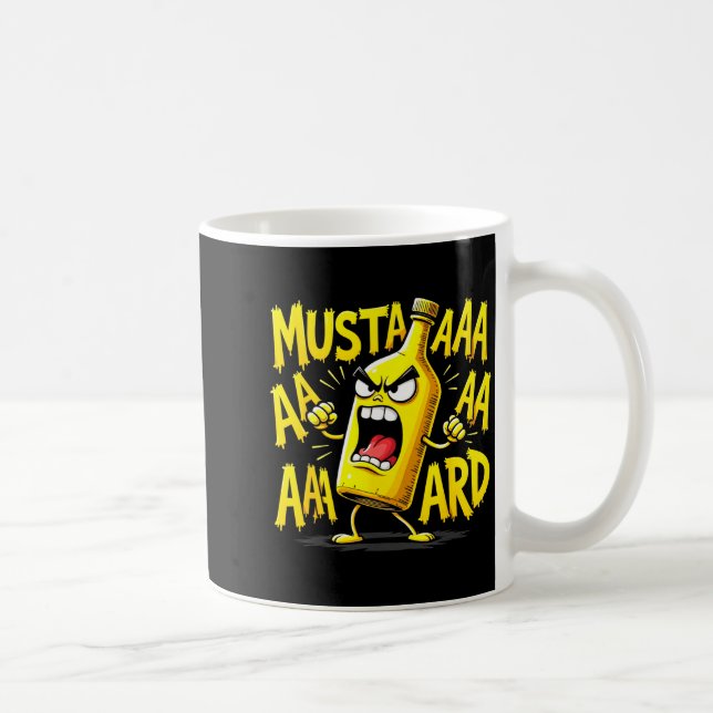 Caneca De Café Mustard Bottle Scream Funny Condiment Rap Humor  (Direita)