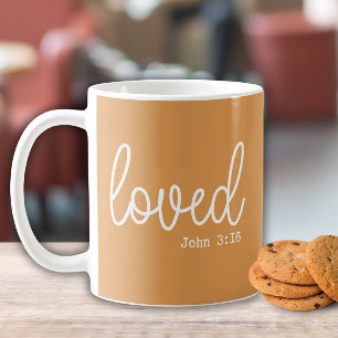 Caneca De Café Mustard Love Faith Cote minimalista