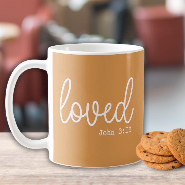 Caneca De Café Mustard Love Faith Cote minimalista (Criador carregado)