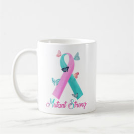 Caneca De Café Mutante forte com rosa/fita w/butterflies da