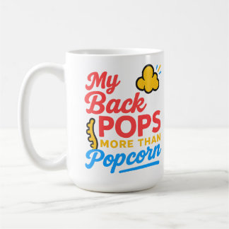 Caneca De Café My Back Pops More Than Popcorn Funny Retro Spine