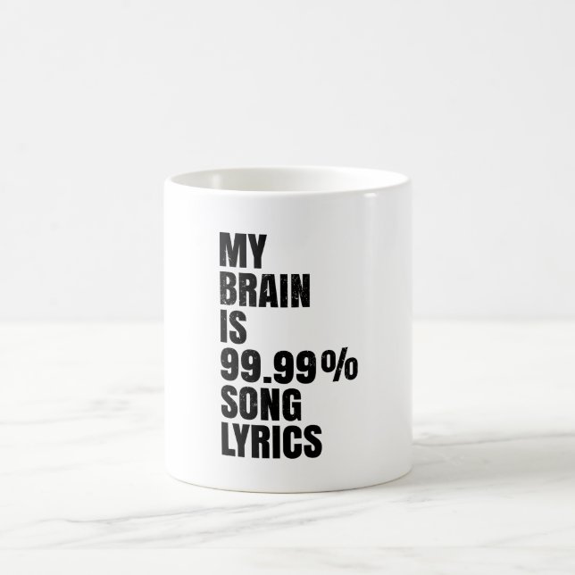 Caneca De Café My Brain Is Song Lyrics Coffee Mug  (Centro)