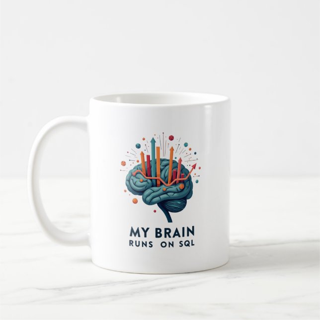 Caneca De Café My Brain Runs on SQL (Esquerda)