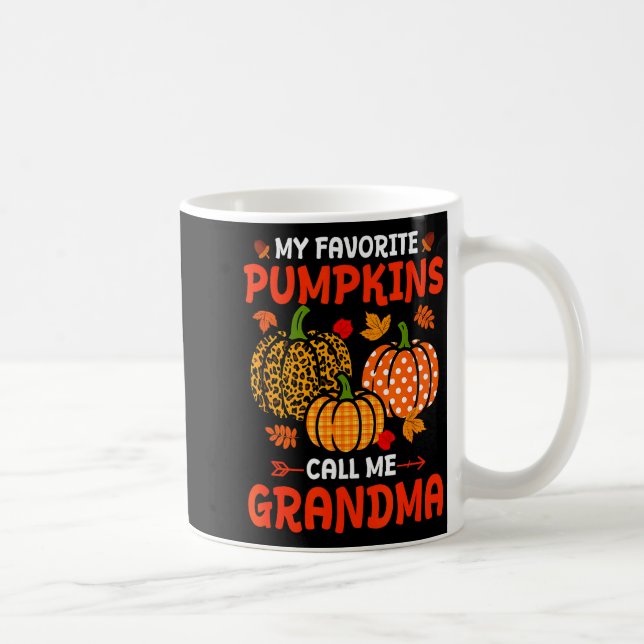 Caneca De Café My Favorite Pumpkins Call Me Grandma Thanksgiving  (Direita)