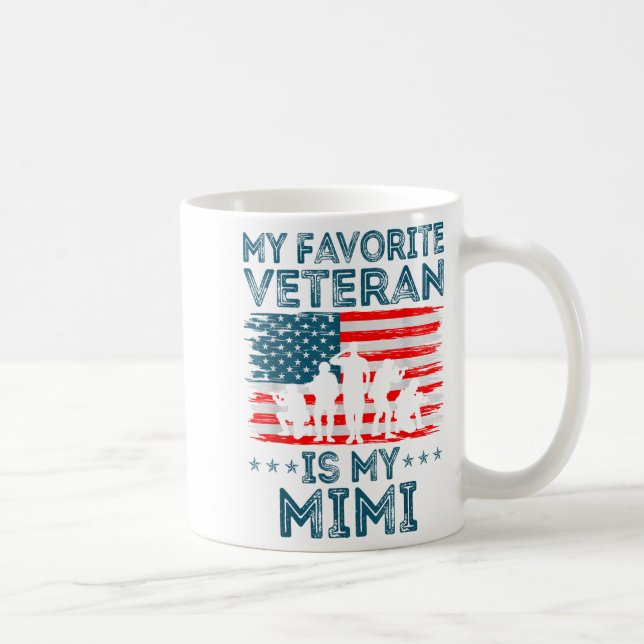Caneca De Café My Favorite Veteran Is My Mimi American Flag Veter (Direita)