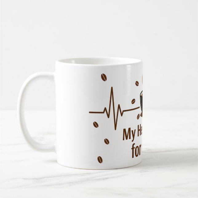 Caneca De Café My Heart Beats for Coffee-mug (Esquerda)