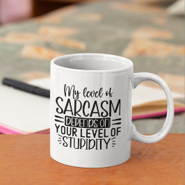 Caneca De Café My Level of Sarcasm Funny Sarcastic Saying