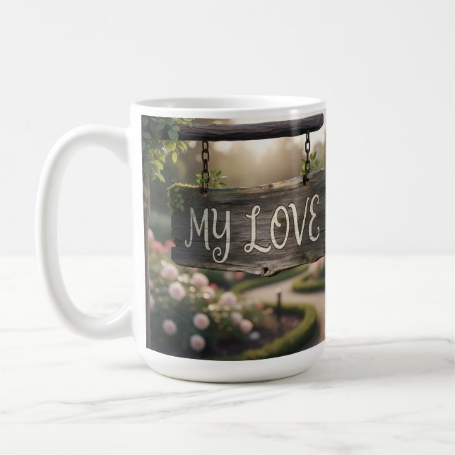 Caneca De Café My Love Mug | Romantic Coffee Mug Gift for Couples (Esquerda)