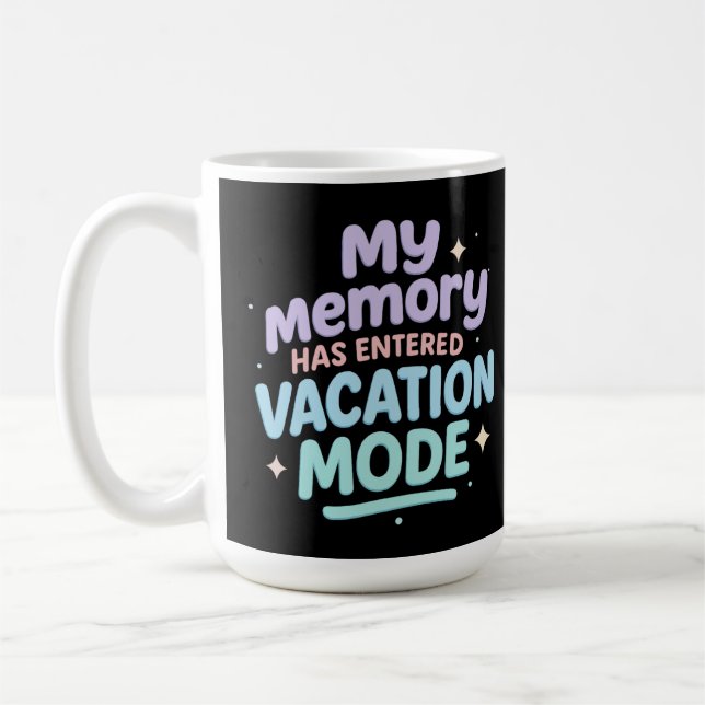 Caneca De Café My Memory Has Entered Vacation Mode Pastel Design (Esquerda)