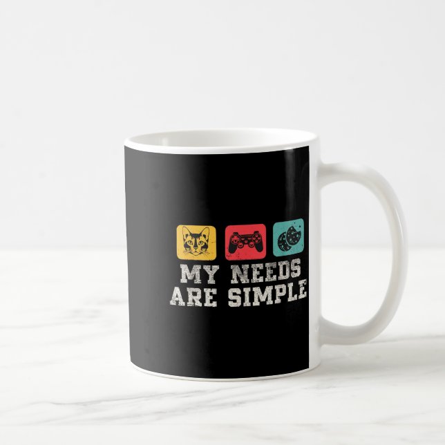 Caneca De Café My Needs Are Simple Gamers Fun,gamer Dad Funny Fat (Direita)