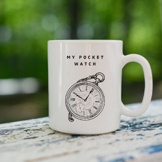 Caneca De Café My Pocket Watch" Minimalist Time-Themed Mug