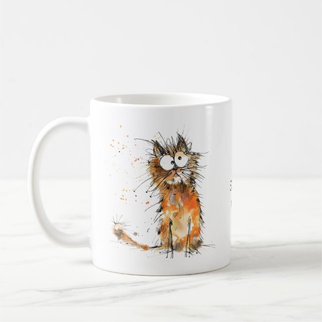 Caneca De Café My Sanity Mug Orange Cat Coffee Humor (Esquerda)