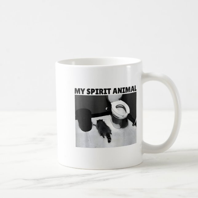 Caneca De Café My Srit Animal Funny Drunk Raccoon Meme  (Direita)