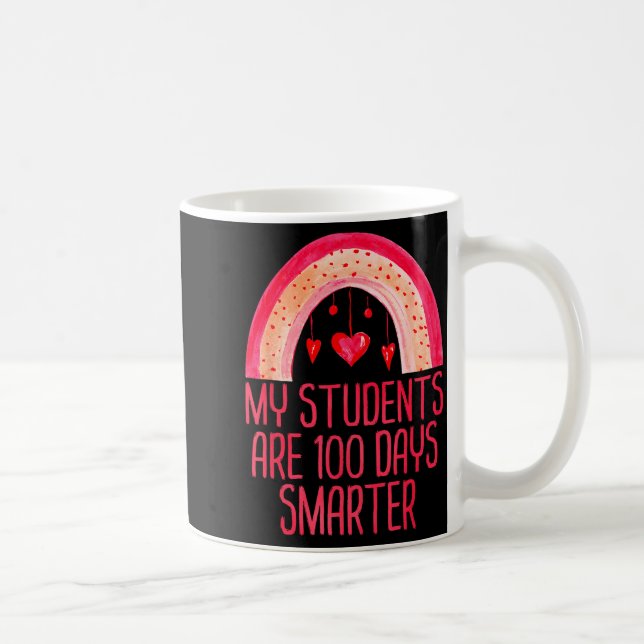 Caneca De Café My Students Are 100 Days Smarter Rainbow Valentine (Direita)