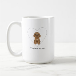 Caneca De Café My Valentine Has Paws Cockapoo Dog Lover
