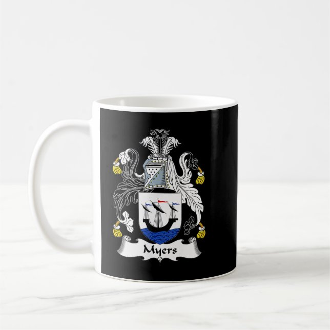 Caneca De Café Myers Coat of Arms  Family Crest  (Esquerda)